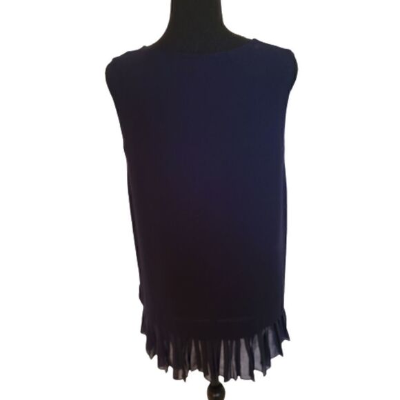 Banana Republic Navy Blue Sleeveless Pleated Tunic - Picture 4 of 11
